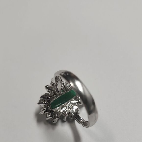Silver Plated Jade Women's Ring Size 10 - Picture 7 of 7